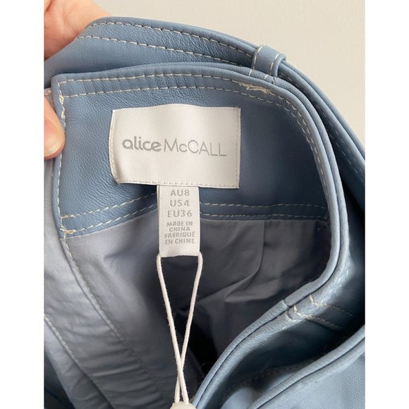 Alice McCall Blue Leather Skirt, size 8UK/4US - Picture 8 of 13